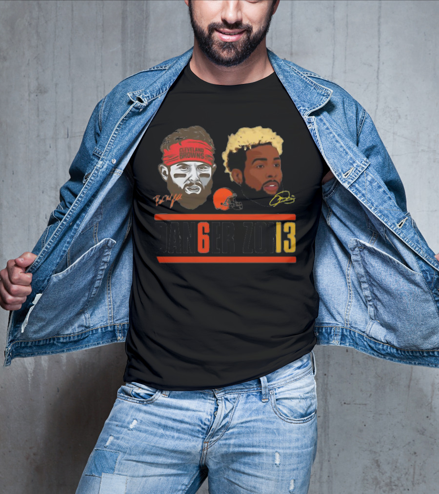 Cleveland Browns Baker Mayfield Odell Beckham Jr Danger Zone 6 And 13 T-Shirt
