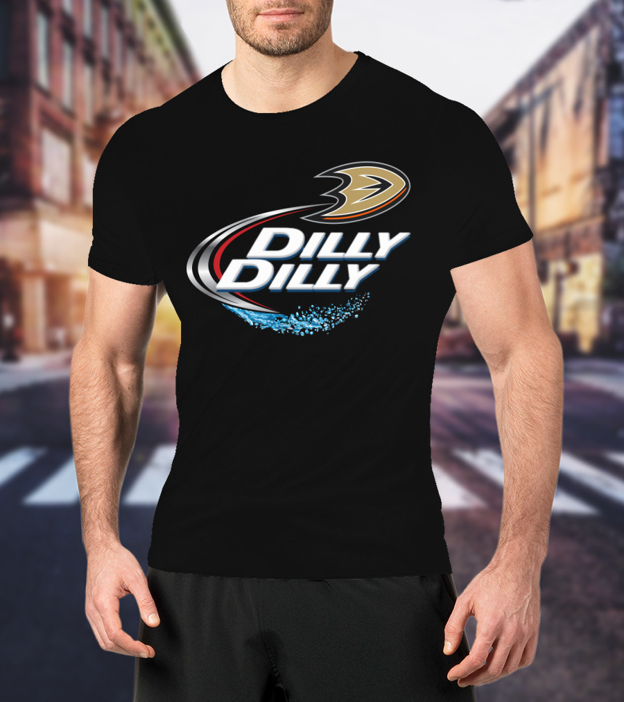 Anaheim Ducks Hockey Fans Dilly Dilly Logo With Splash T-Shirt