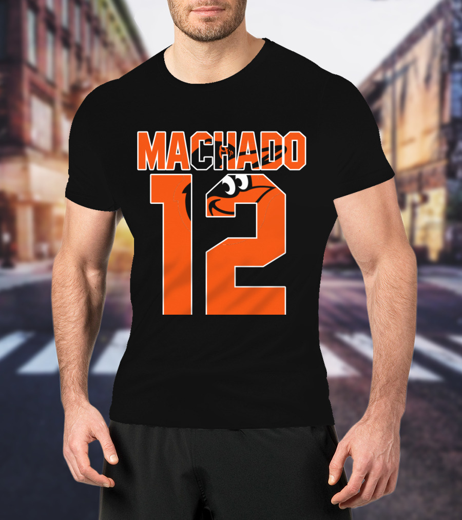 Baltimore Orioles Machado 12 Majestic Baseball Player T-Shirt