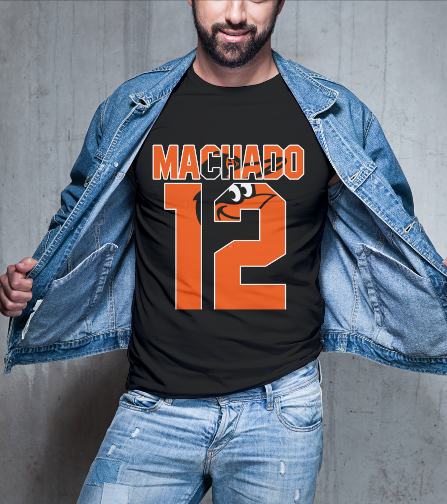 Baltimore Orioles Machado 12 Majestic Baseball Player T-Shirt