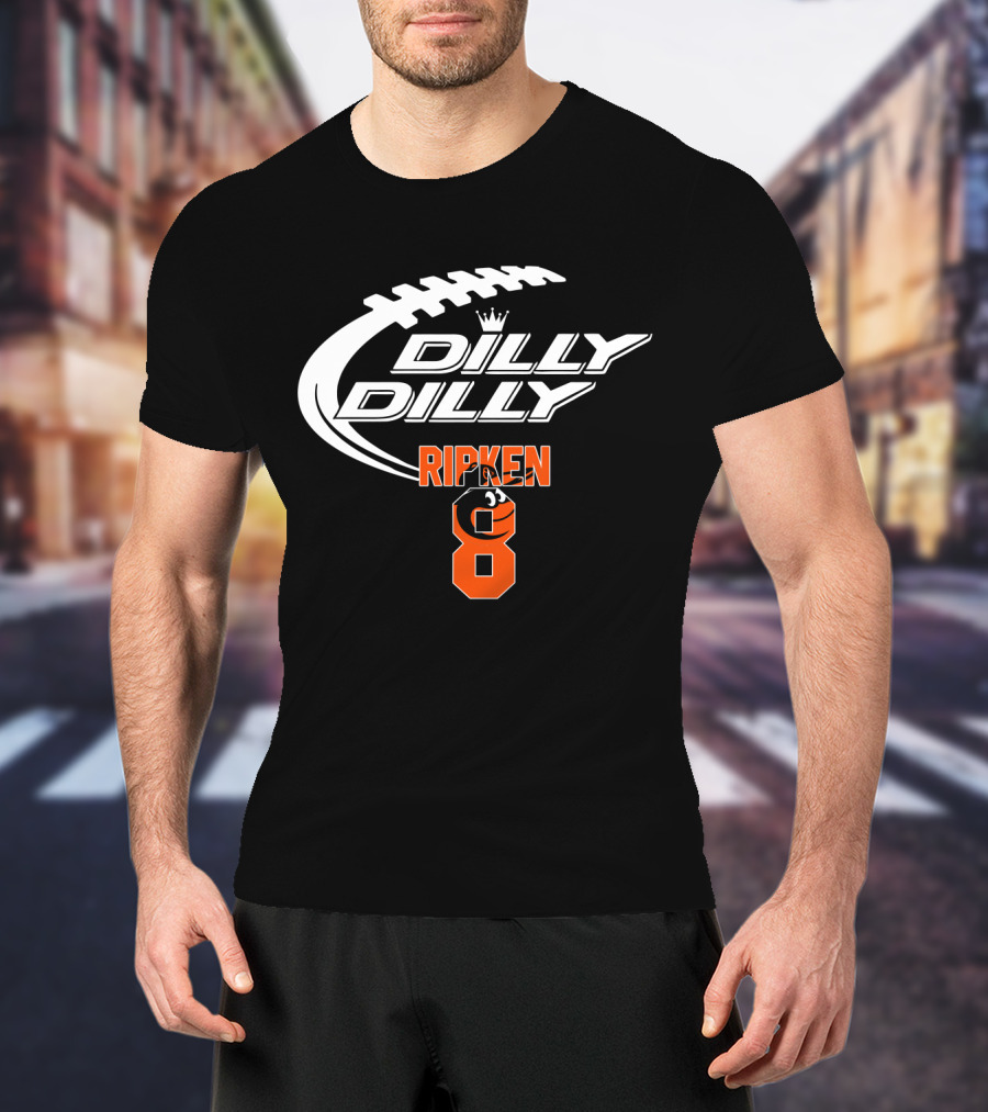 Baltimore Orioles Ripken 8 Dilly Dilly Football Crown T-Shirt