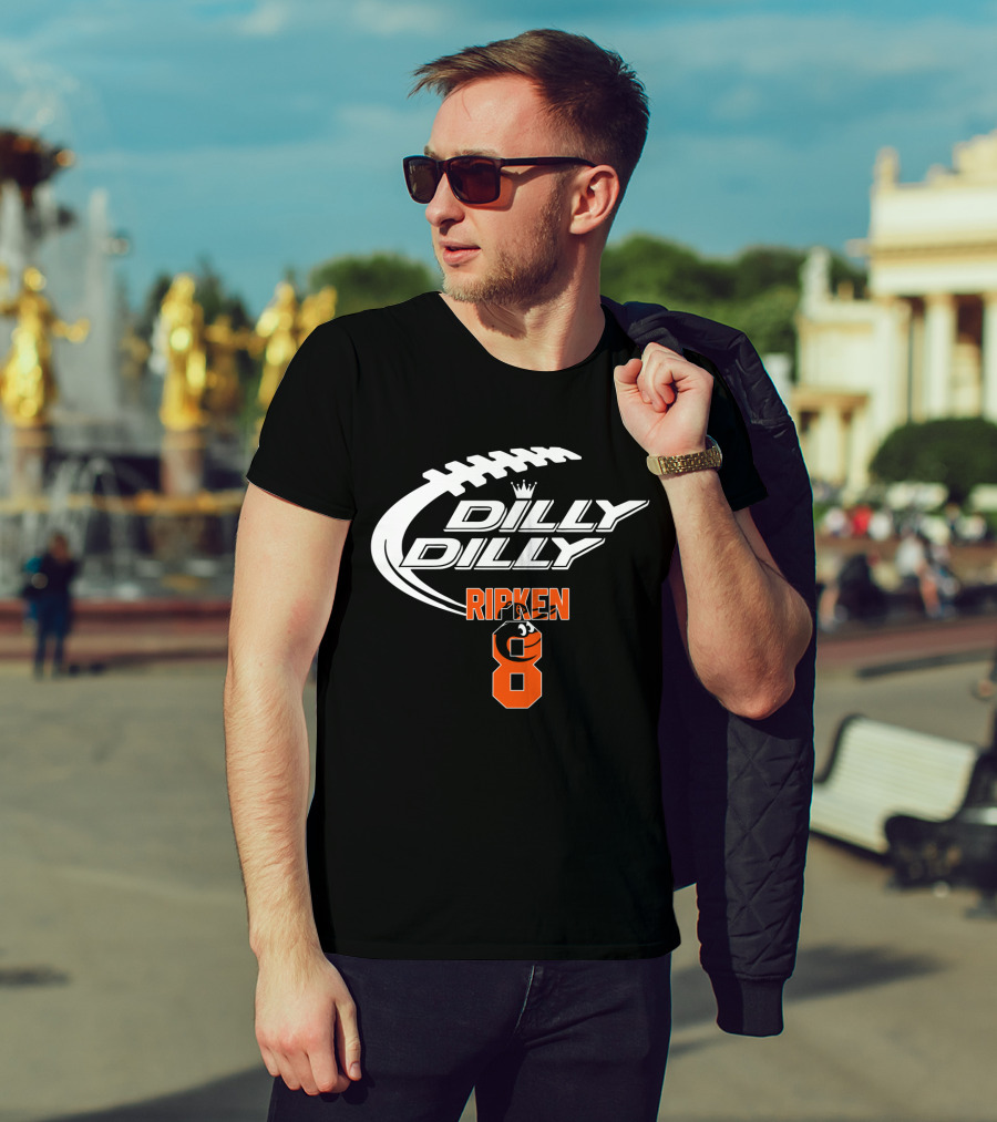 Baltimore Orioles Ripken 8 Dilly Dilly Football Crown T-Shirt