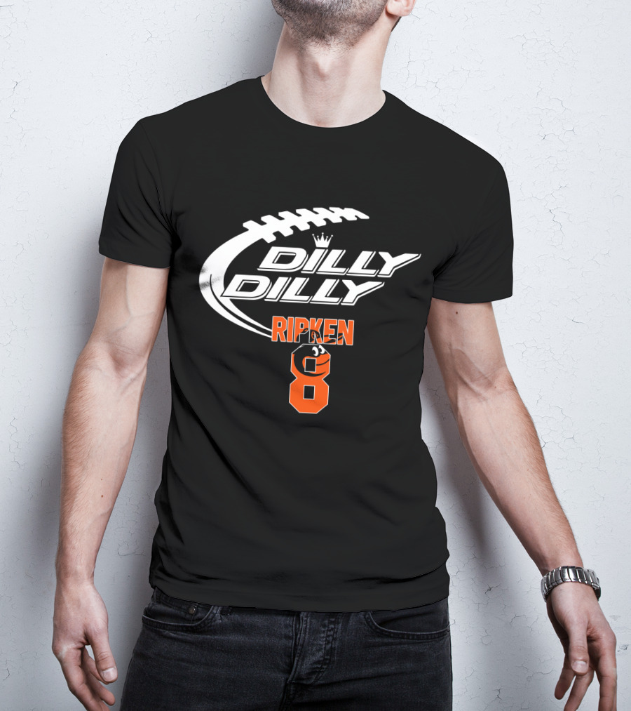 Baltimore Orioles Ripken 8 Dilly Dilly Football Crown T-Shirt