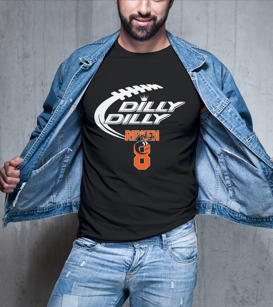 Baltimore Orioles Ripken 8 Dilly Dilly Football Crown T-Shirt