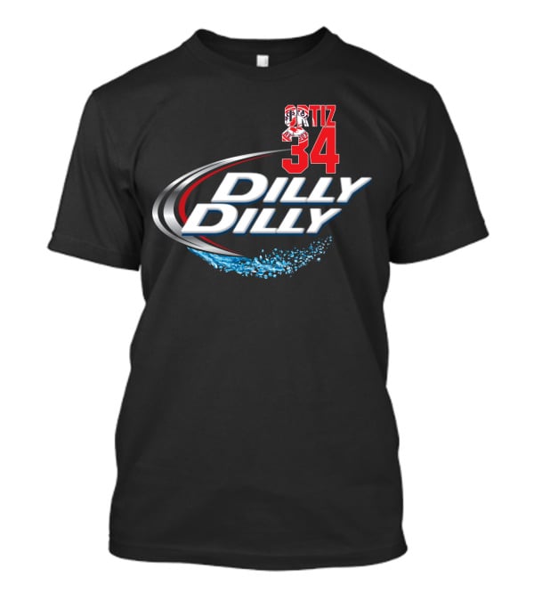 Boston Red Sox Ortiz 34 Dilly Dilly Majestic T-Shirt