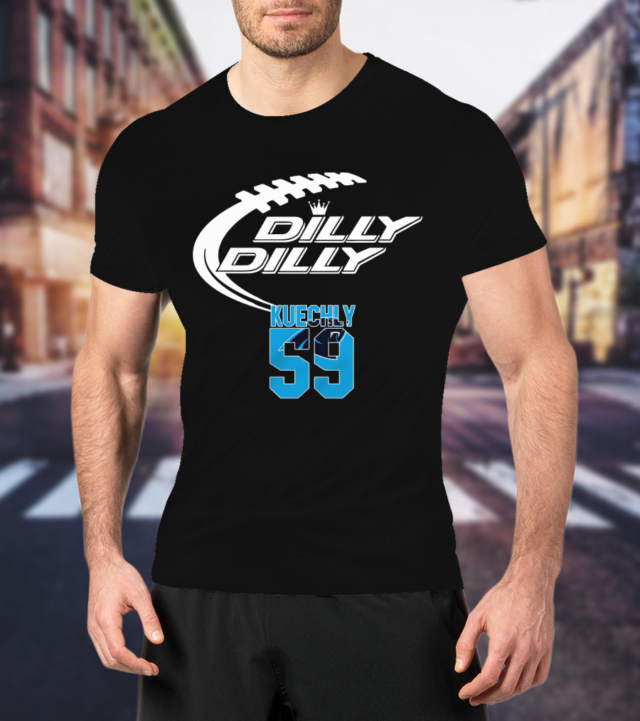 Carolina Panthers Luke Kuechly 59 Dilly Dilly Football T-Shirt