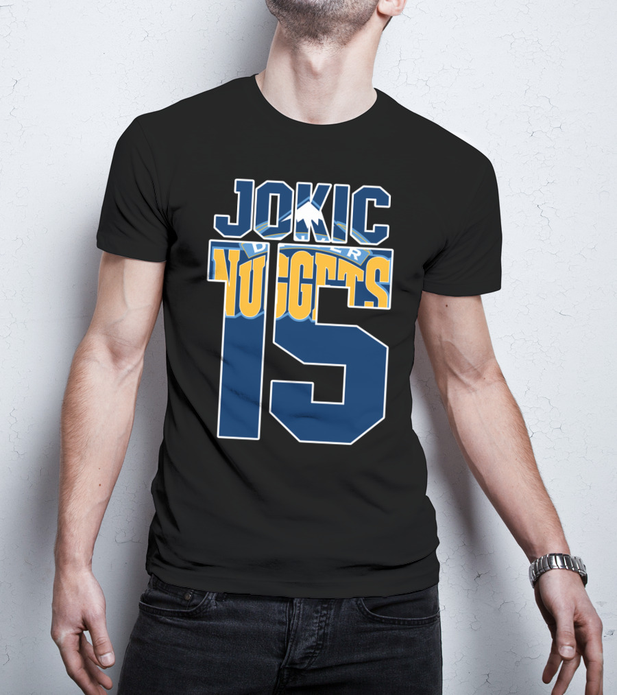 Denver Nuggets Nikola Jokic 15 Basketball Fan Gear T-Shirt