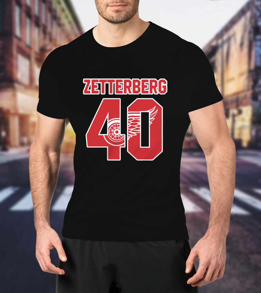 Zetterberg 40 Jersey Detroit Red Wings NHL Iconic Winged Wheel T-Shirt