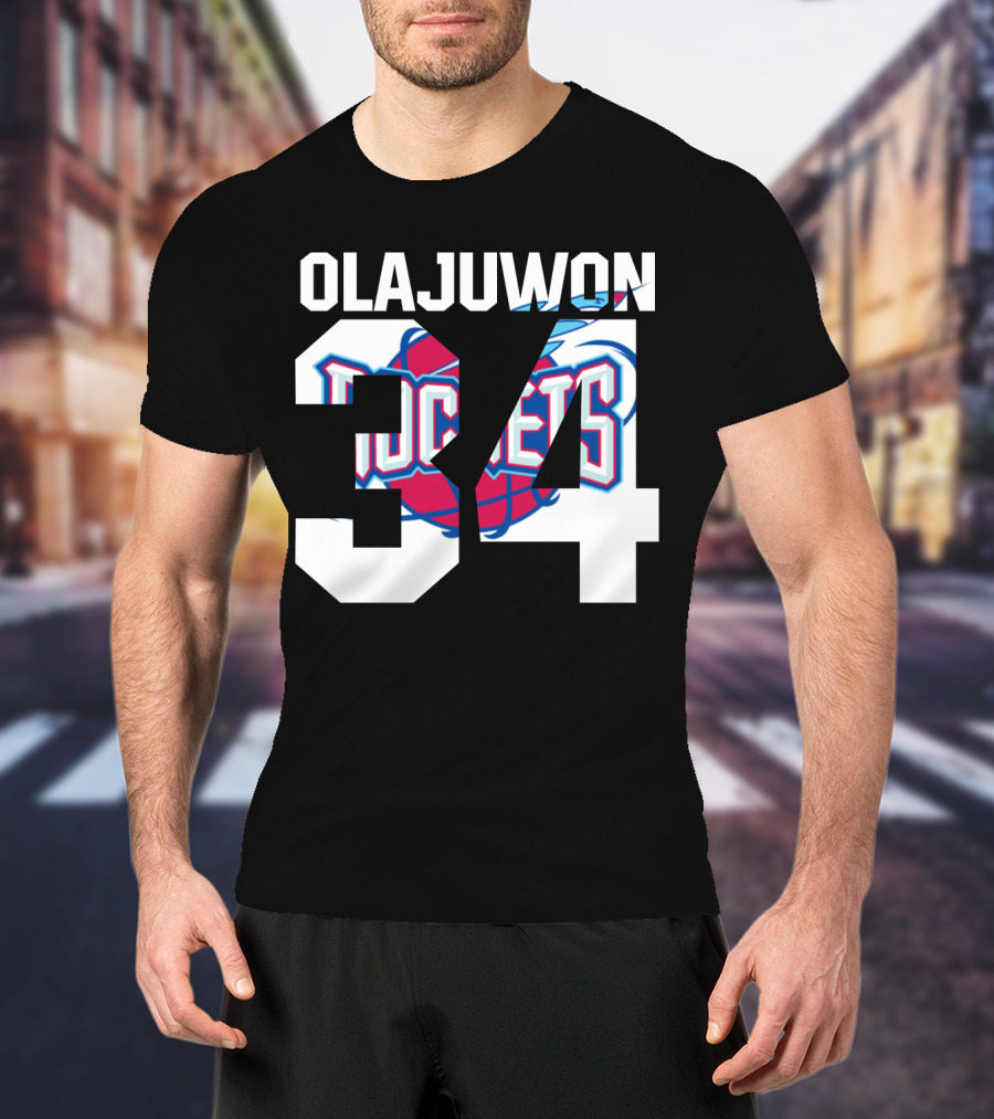 Olajuwon 34 Houston Rockets Basketball T-Shirt