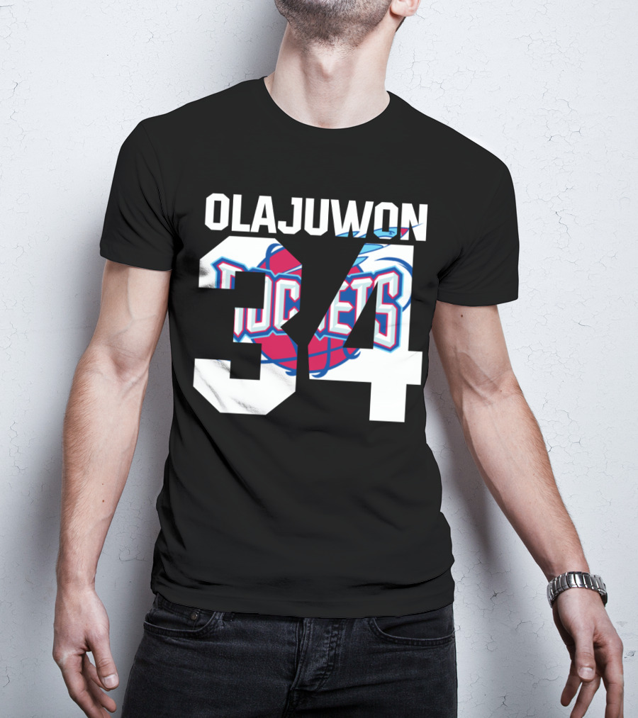 Olajuwon 34 Houston Rockets Basketball T-Shirt