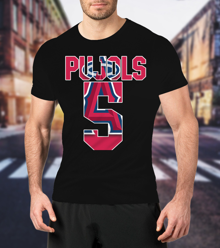 Pujols 5 Los Angeles Angels Baseball Icon Albert Pujols T-Shirt