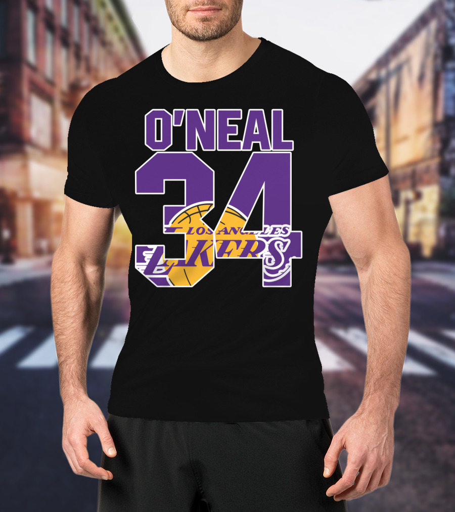 O'neal 34 Los Angeles Lakers Shaquille O'neal Basketball Legends T-Shirt