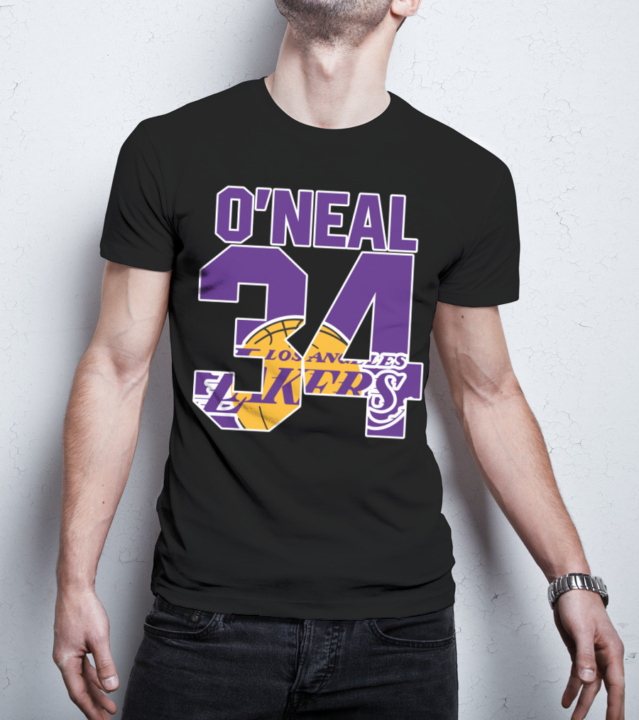 O'neal 34 Los Angeles Lakers Shaquille O'neal Basketball Legends T-Shirt