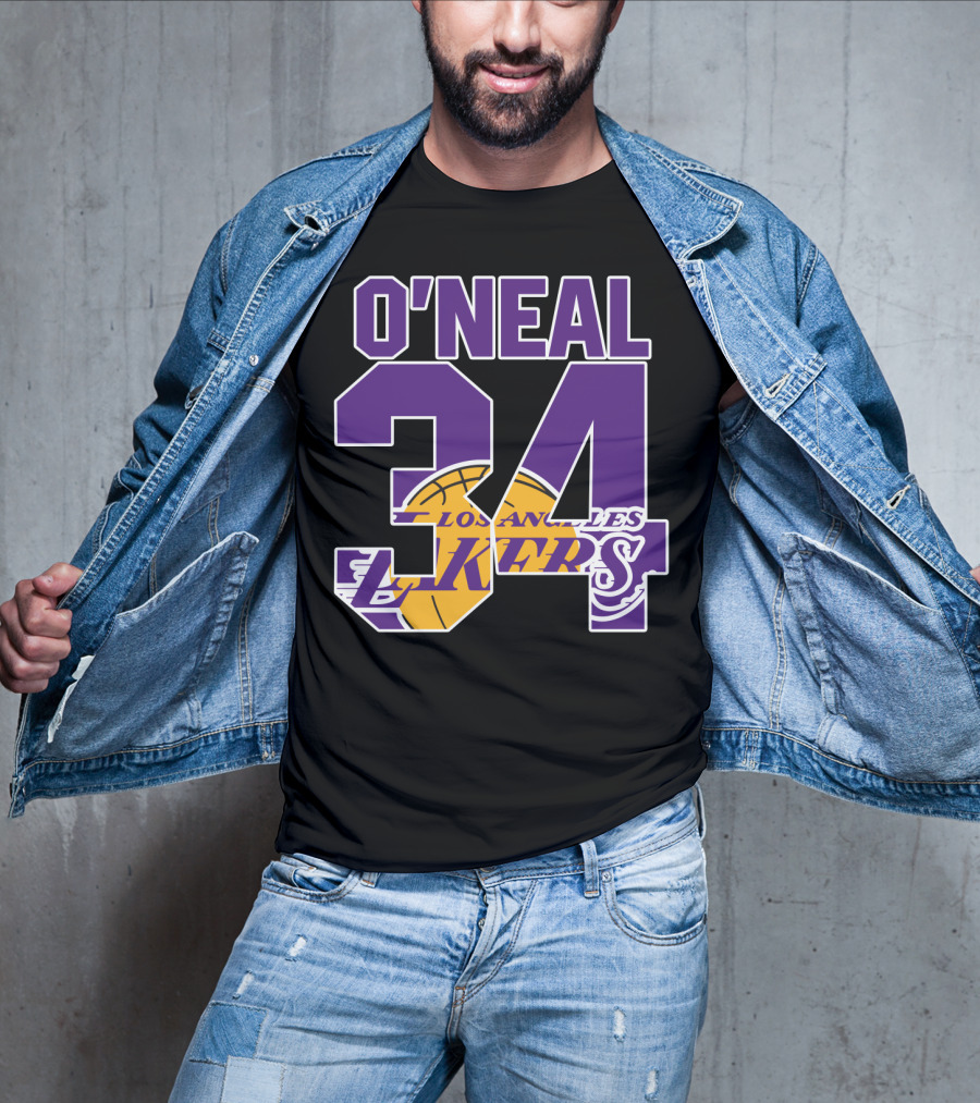 O'neal 34 Los Angeles Lakers Shaquille O'neal Basketball Legends T-Shirt