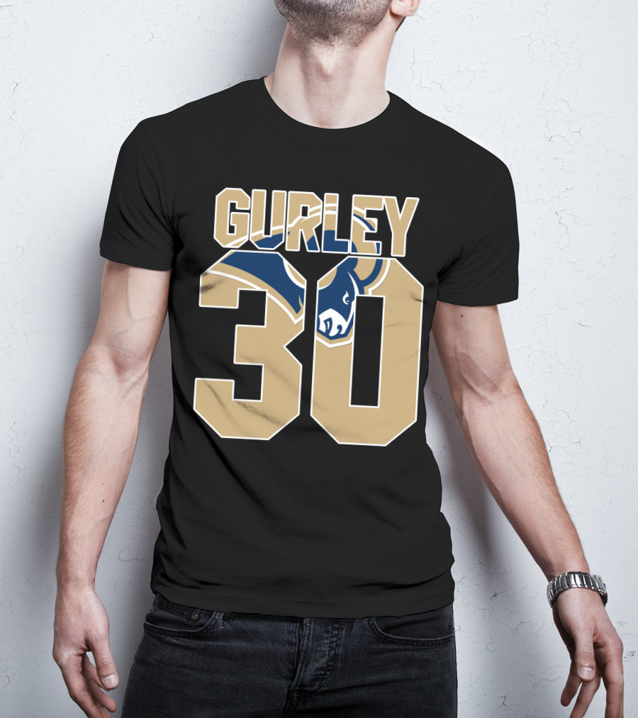Gurley 30 Los Angeles Rams Logo Jersey T-Shirt