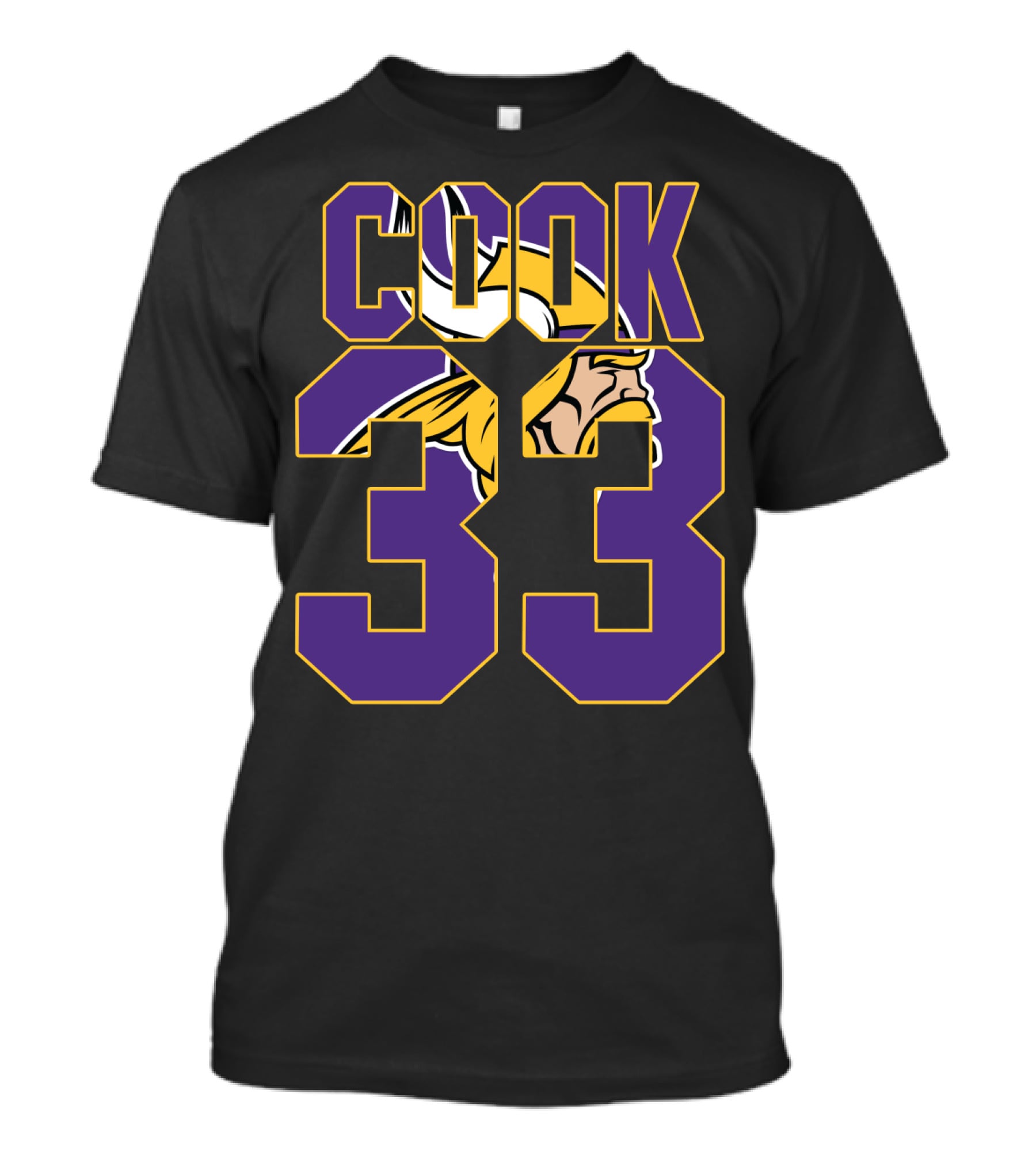 Minnesota Vikings Dalvin Cook 33 Viking Head Logo Jersey T-Shirt