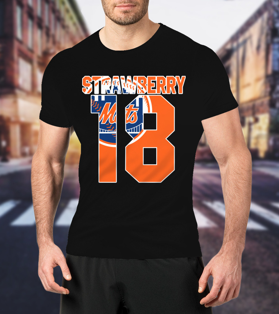 New York Mets Darryl Strawberry 18 Mets T-Shirt