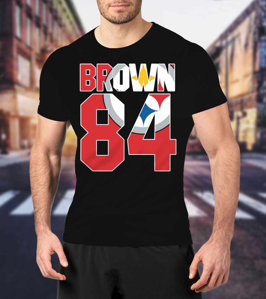 Pittsburgh Steelers Antonio Brown 84 Logo Jersey T-Shirt