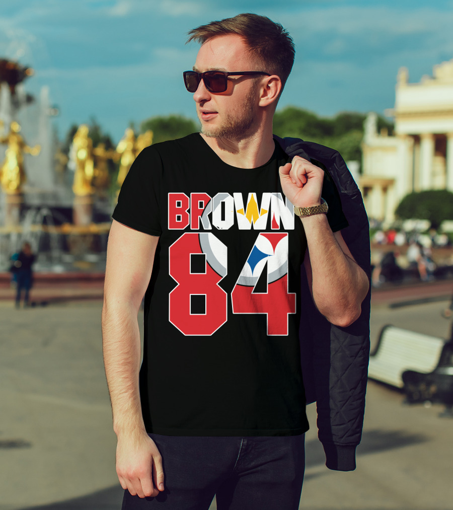 Pittsburgh Steelers Antonio Brown 84 Logo Jersey T-Shirt