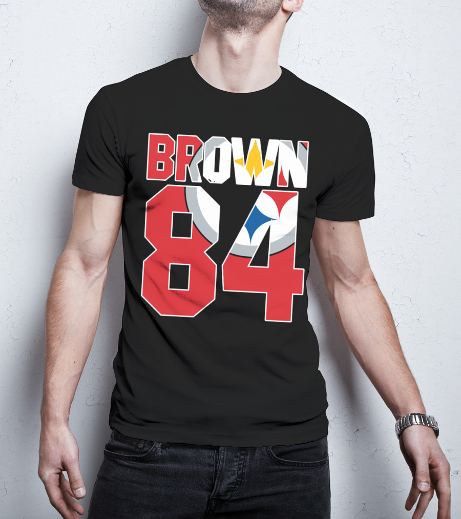 Pittsburgh Steelers Antonio Brown 84 Logo Jersey T-Shirt