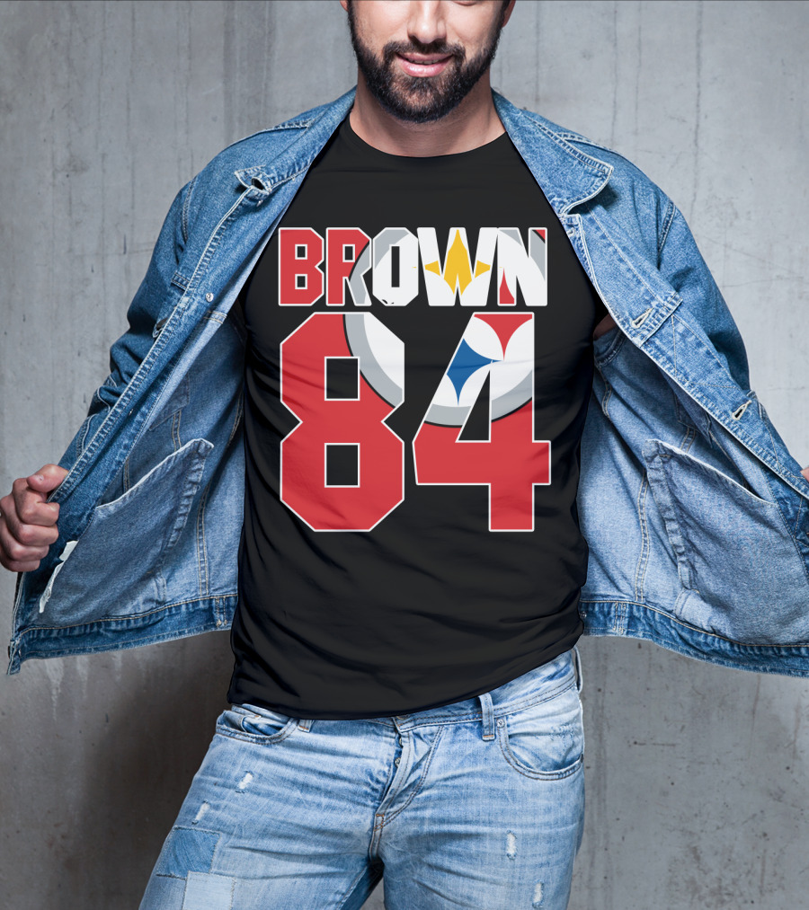 Pittsburgh Steelers Antonio Brown 84 Logo Jersey T-Shirt
