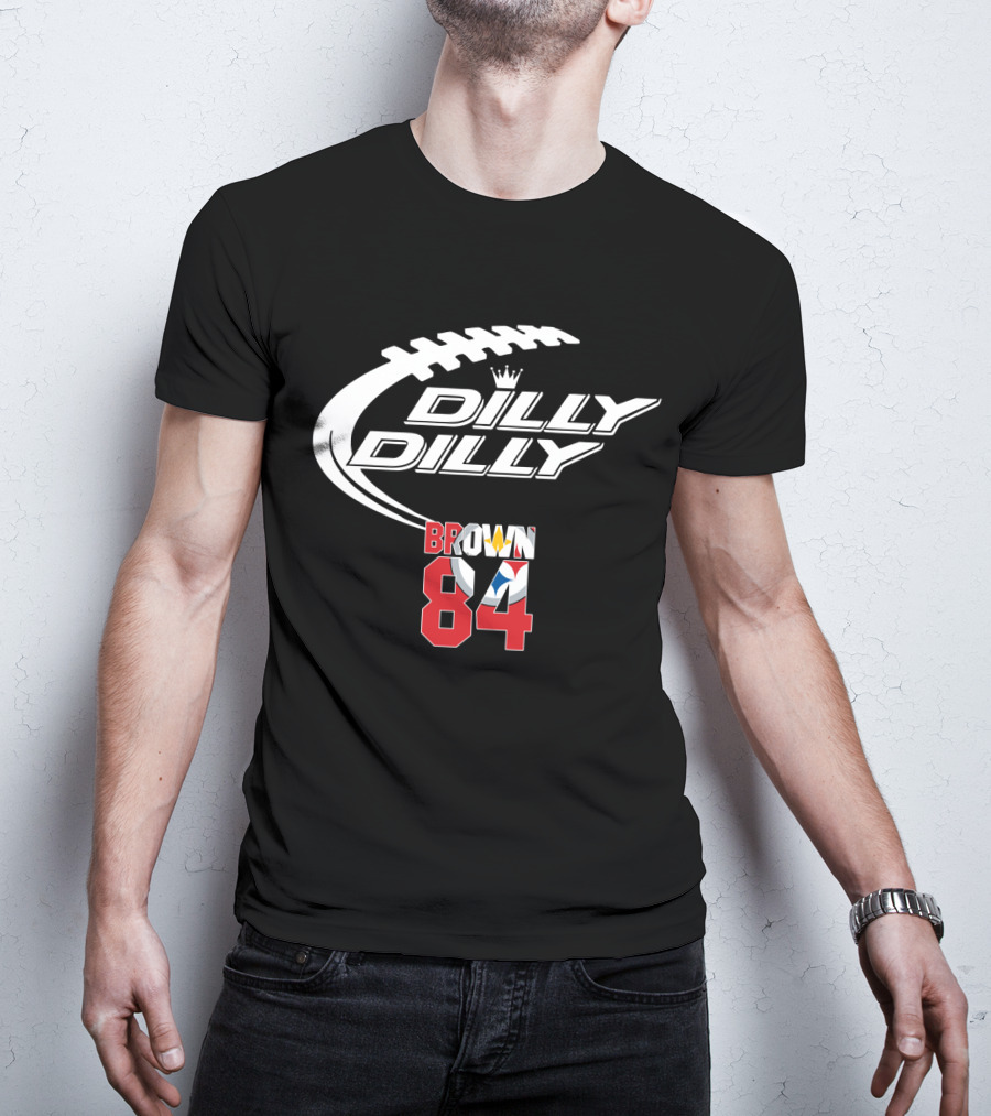 Pittsburgh Steelers Brown 84 Dilly Dilly Football T-Shirt