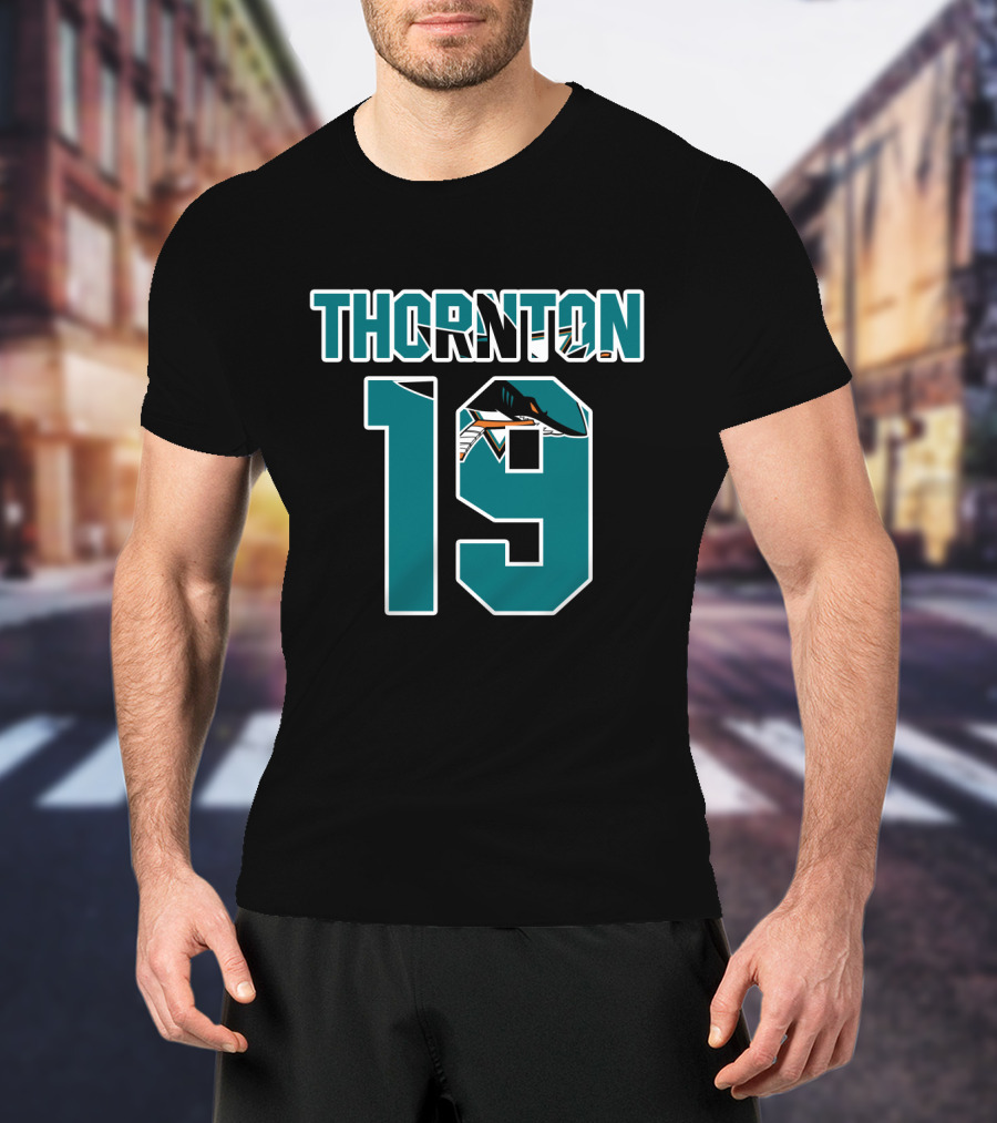San Jose Sharks Joe Thornton 19 NHL Player Number T-Shirt