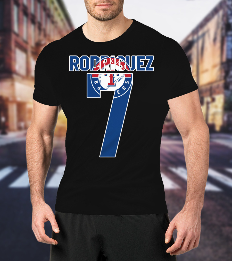 Rodriguez Texas Rangers Number 7 Baseball T-Shirt