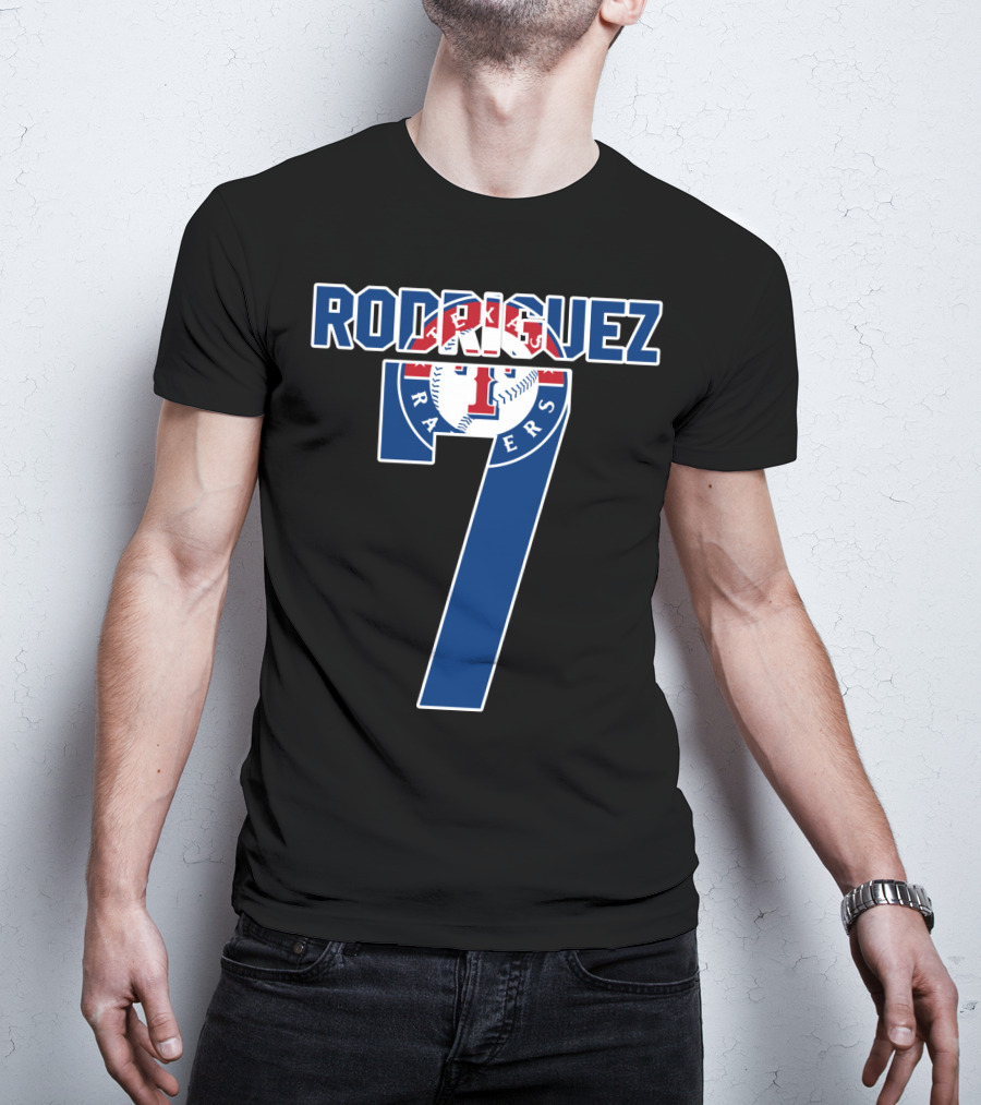 Rodriguez Texas Rangers Number 7 Baseball T-Shirt