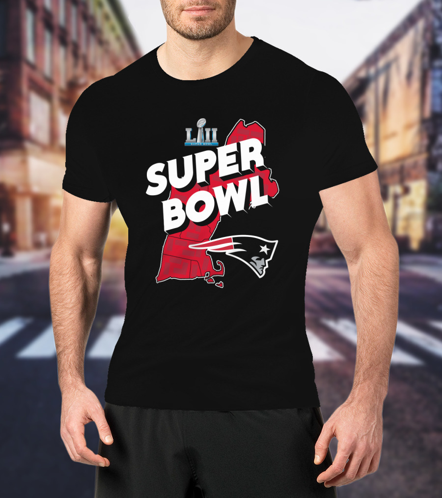 Super Bowl Liii New England Patriots Map T-Shirt