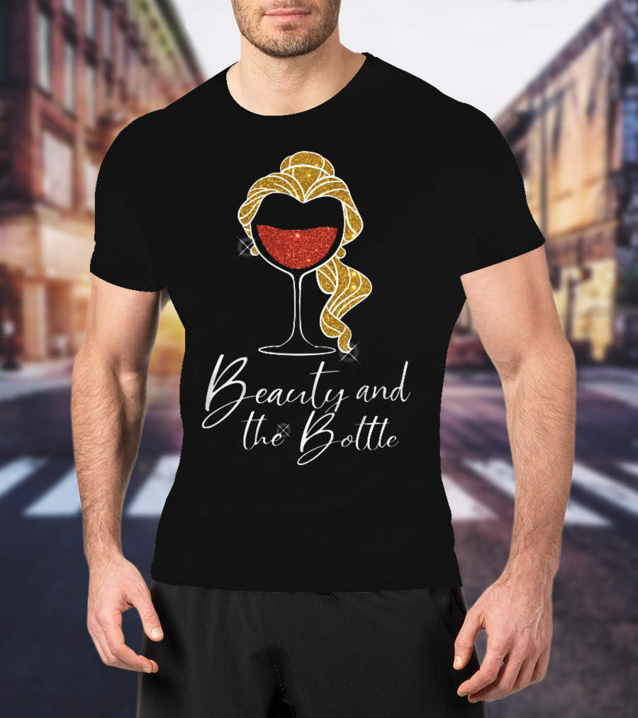 Beauty And The Bottle Sparkling Wine Lover's Glam T-Shirt