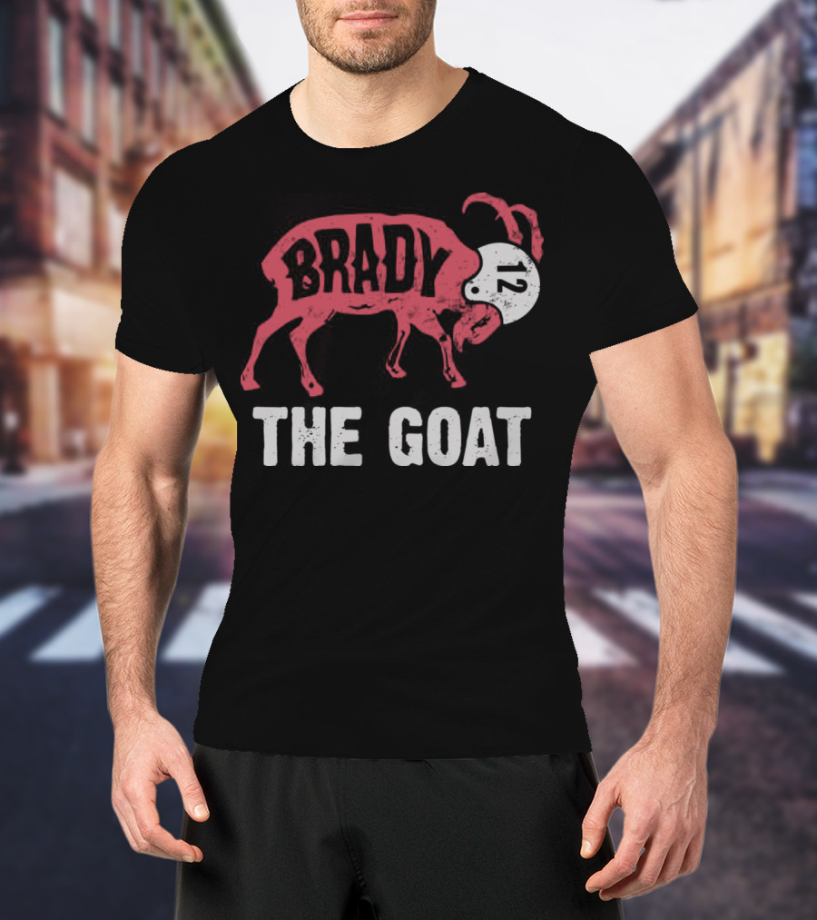 Brady 12 The Goat Graphic With Number Helmet T-Shirt