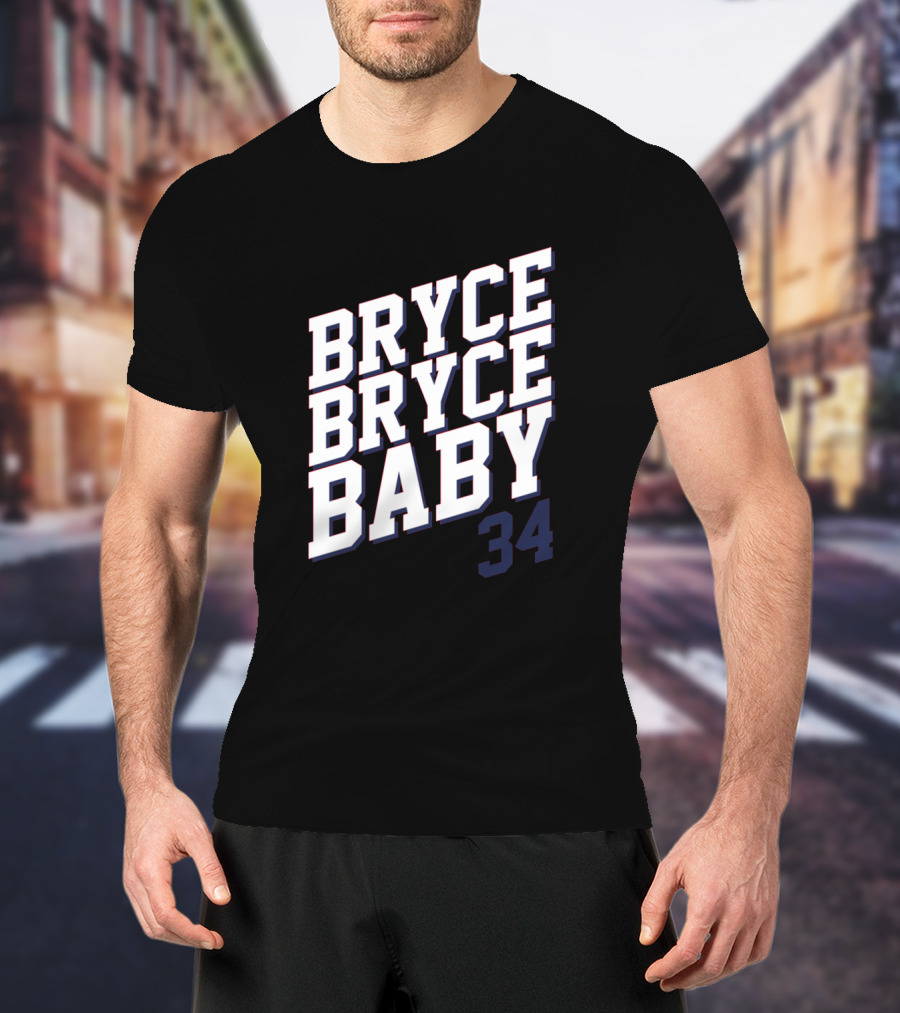 Bryce Bryce Baby 34 Sports Reference Tee Featuring Athlete Number T-Shirt