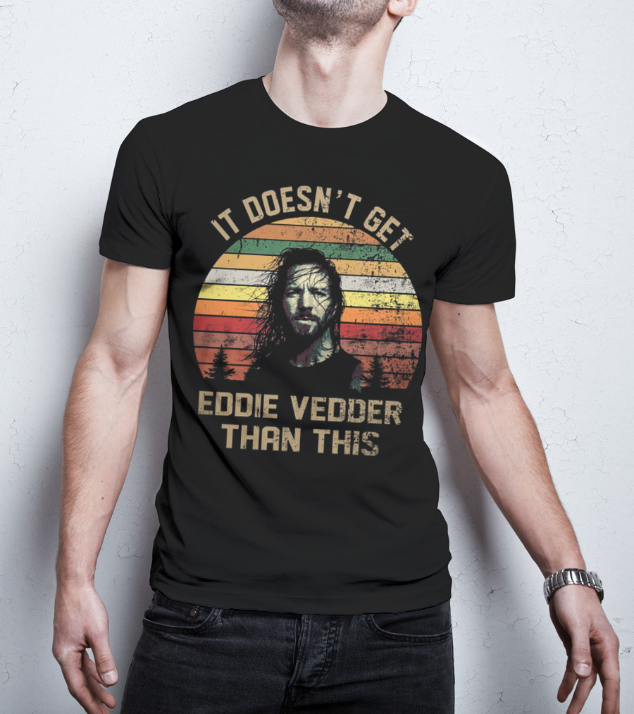 It Doesn't Get Eddie Vedder Than This Vintage Striped Sunset Forest T-Shirt