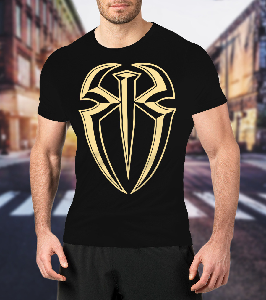 Roman Reigns Gold Tribal Crest Logo WWE Merchandising T-Shirt