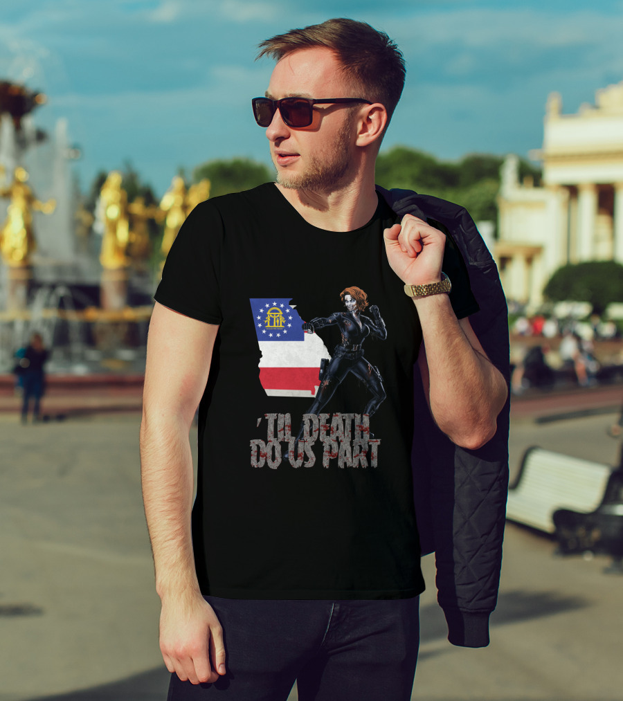 Georgia Flag Black Widow 'Til Death Do Us Part T-Shirt