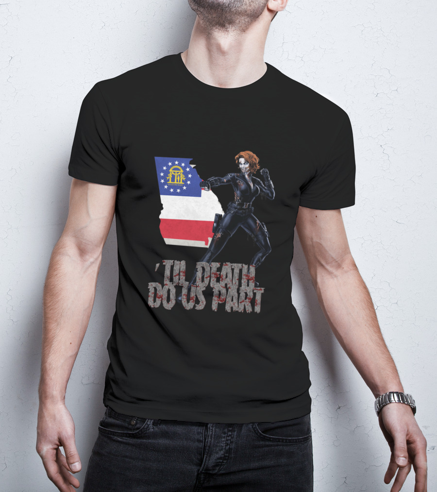 Georgia Flag Black Widow 'Til Death Do Us Part T-Shirt