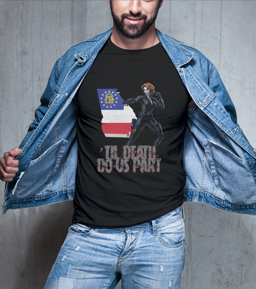 Georgia Flag Black Widow 'Til Death Do Us Part T-Shirt