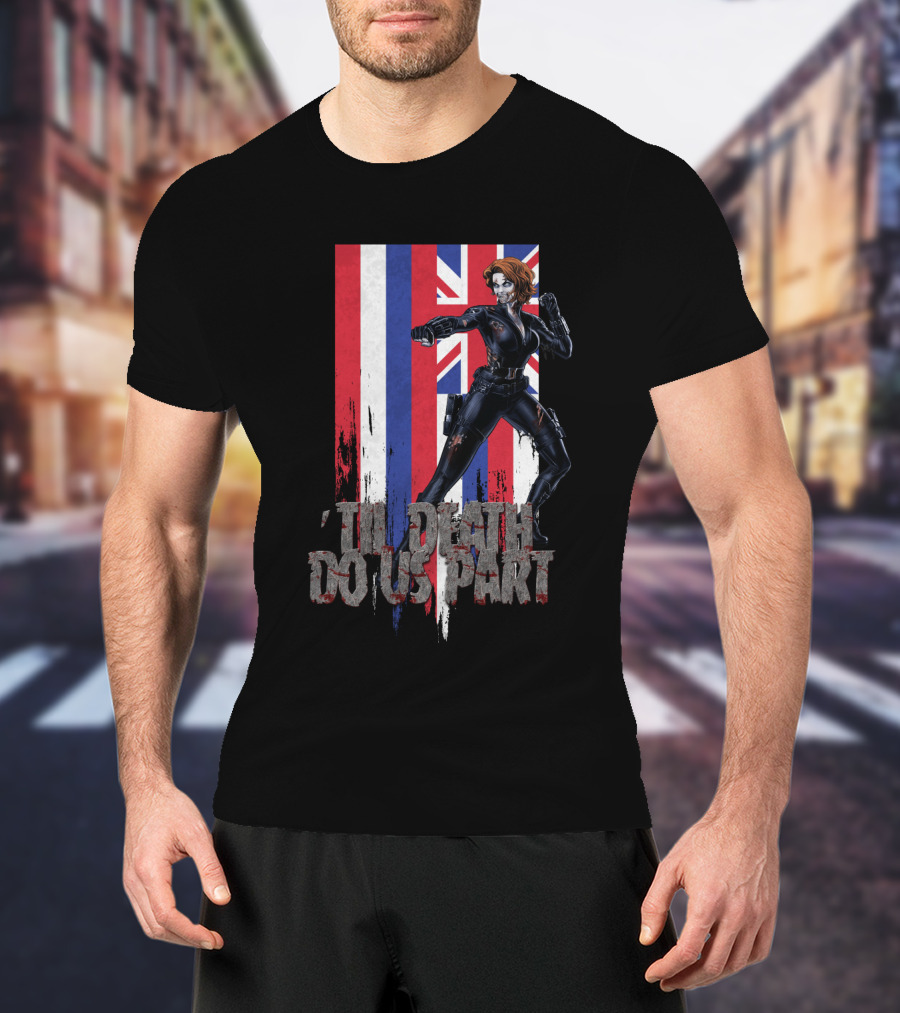 Black Widow Hawaiian Flag 'Til Death Do Us Part T-Shirt