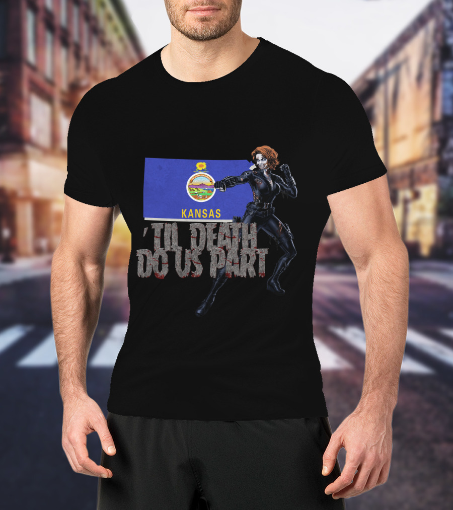 Kansas Black Widow 'Til Death Do Us Part T-Shirt