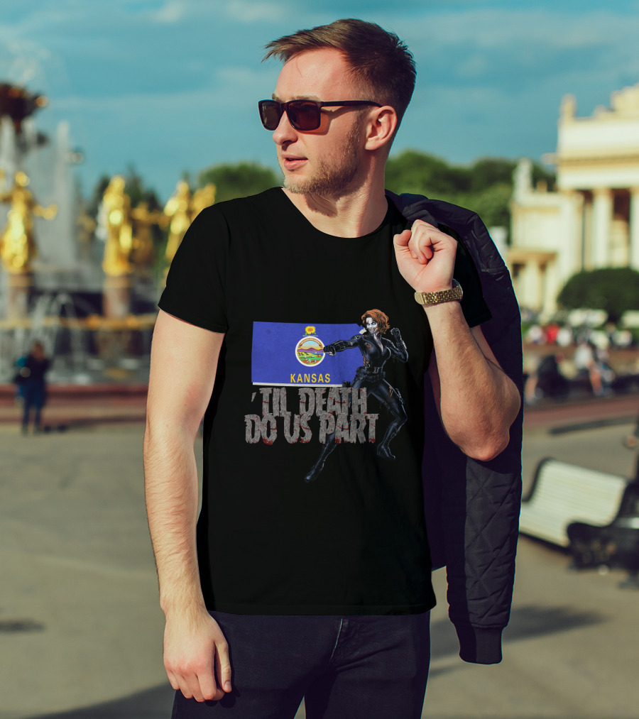 Kansas Black Widow 'Til Death Do Us Part T-Shirt