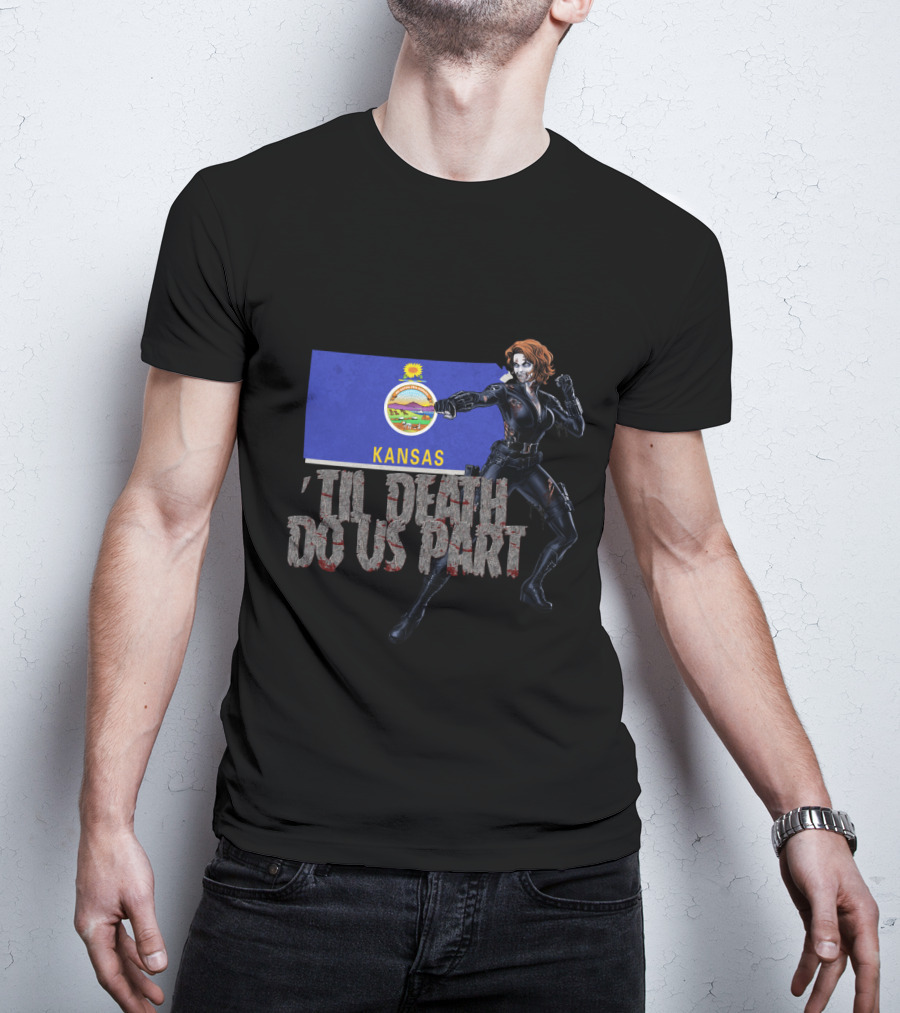 Kansas Black Widow 'Til Death Do Us Part T-Shirt