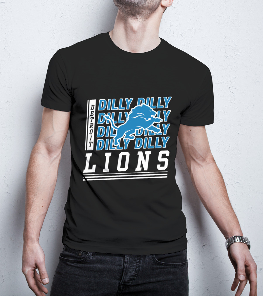 Detroit Lions Dilly Dilly Bud Light Fans Football Team Blue Lion T-Shirt