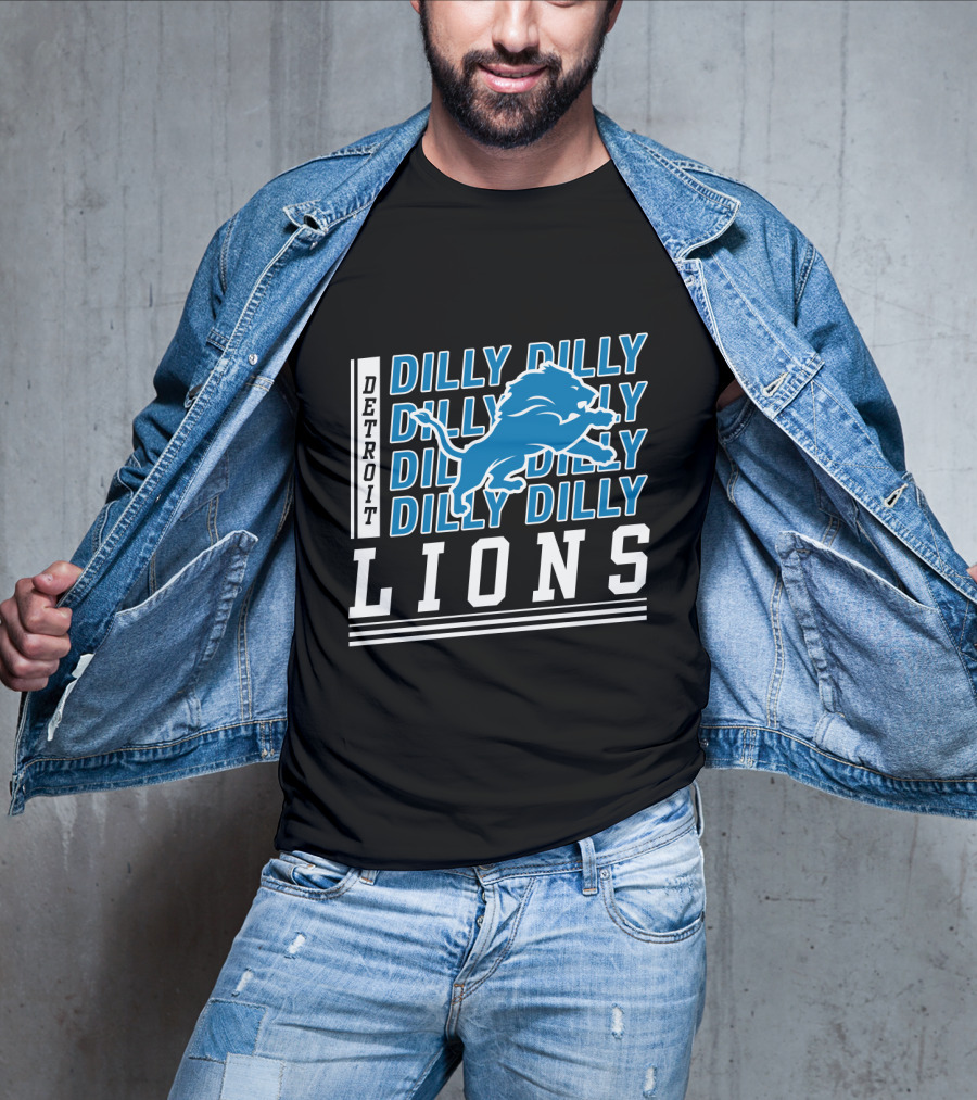 Detroit Lions Dilly Dilly Bud Light Fans Football Team Blue Lion T-Shirt