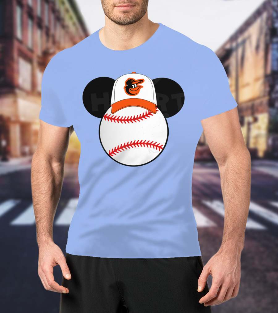 Baltimore Orioles Mickey Ears Baseball Hat With Team T-Shirt