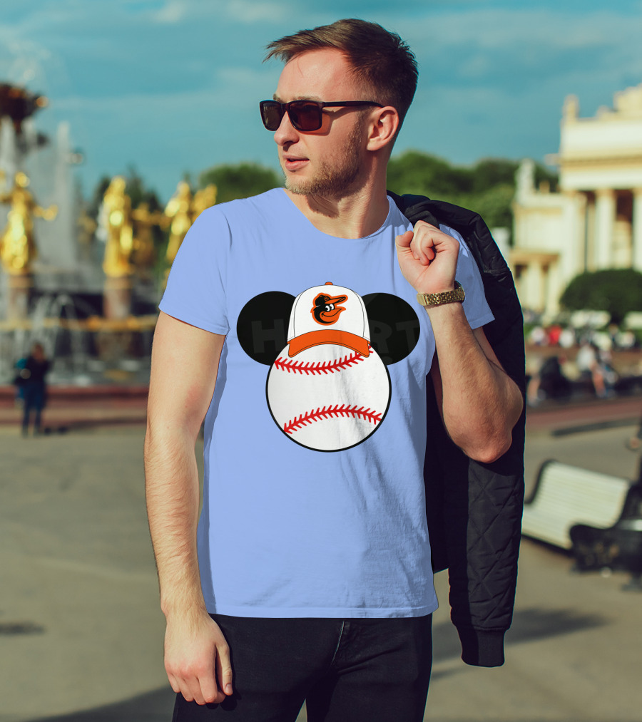 Baltimore Orioles Mickey Ears Baseball Hat With Team T-Shirt
