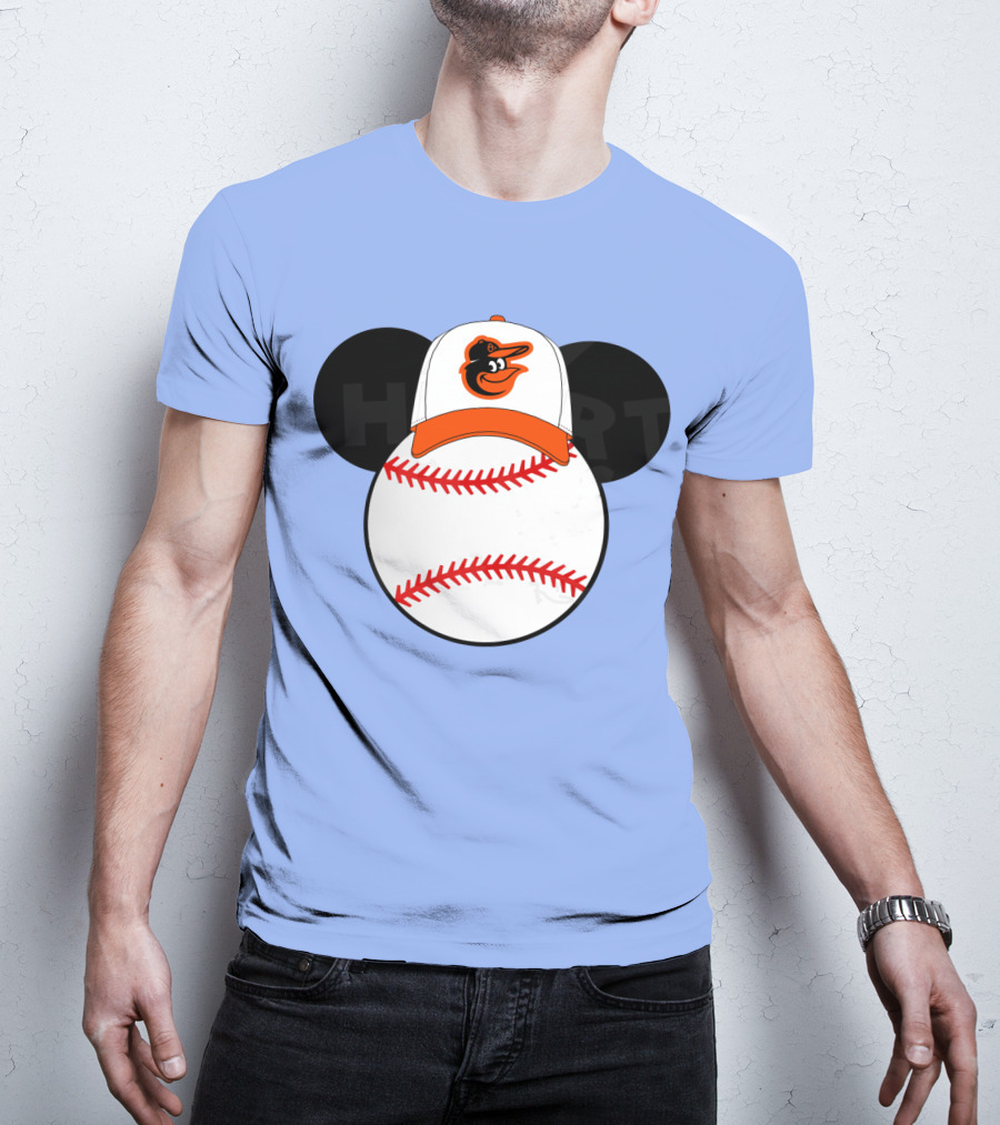 Baltimore Orioles Mickey Ears Baseball Hat With Team T-Shirt