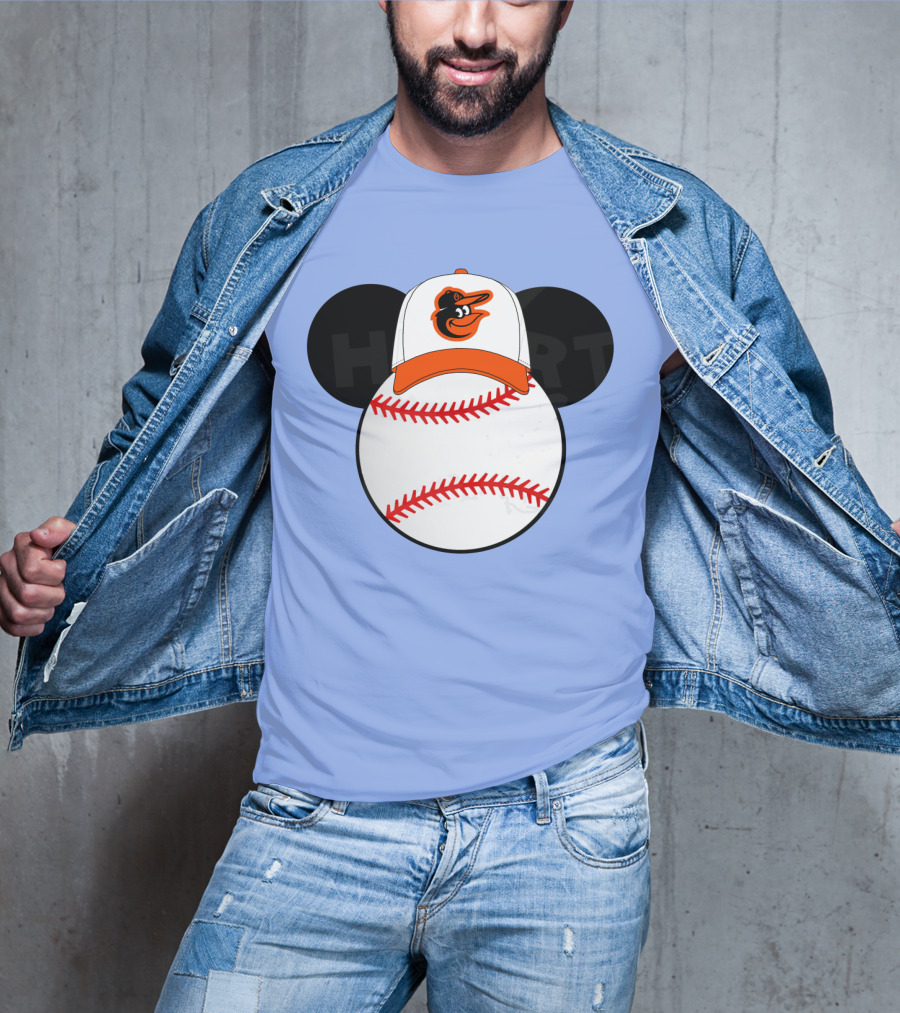 Baltimore Orioles Mickey Ears Baseball Hat With Team T-Shirt