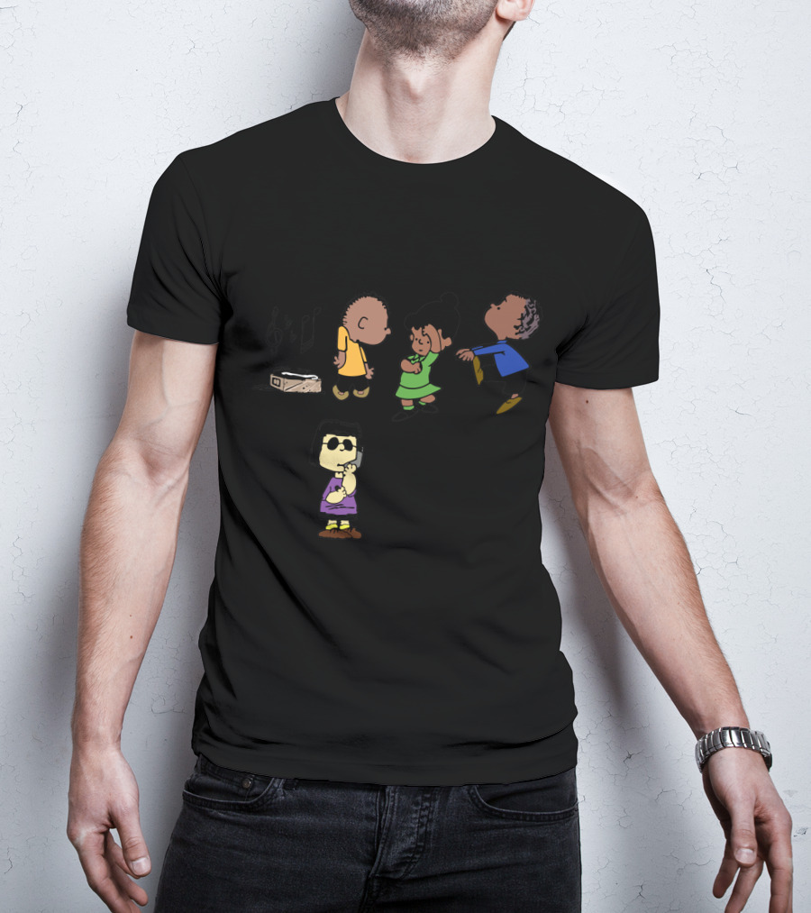 Bbq Snitch Dancing Peanuts Characters Music Notes T-Shirt