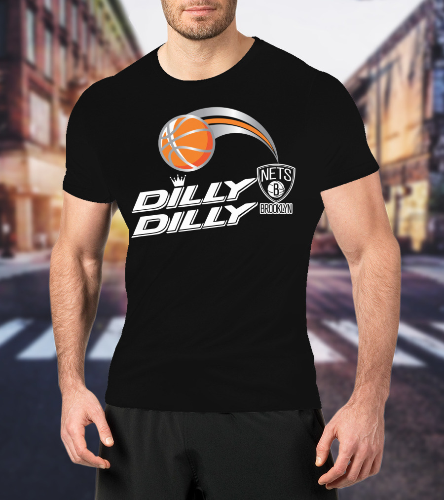 Brooklyn Nets Dilly Dilly Basketball With Logo And Crown T-Shirt